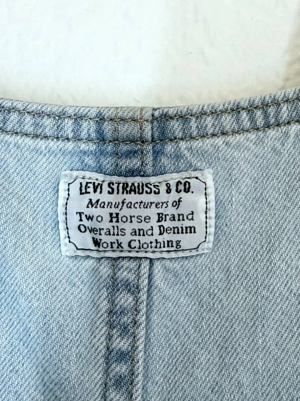 Levi's Denim Overall Dress Bib Jumper Pinafore Light Wash Y2K 90s Small - Picture 6 of 11